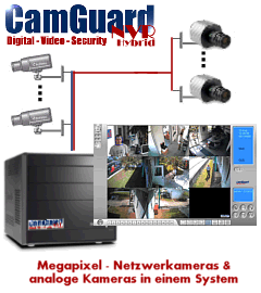digitale Video�berwachung mit bis zu 16 Kameras